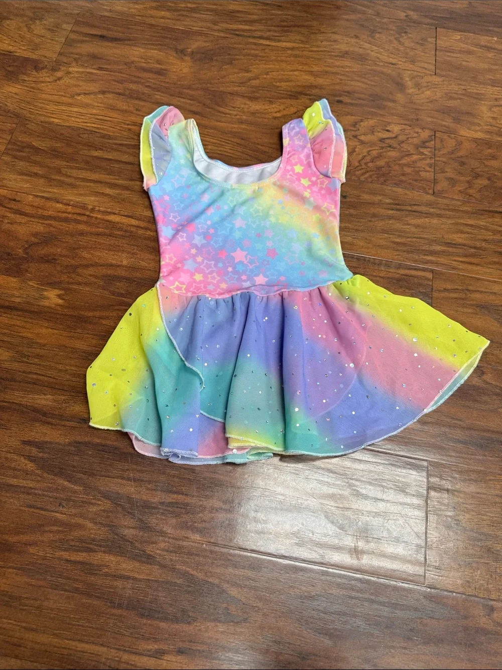 Girls Rainbow Star Tutu Dress Costume - Multicolor